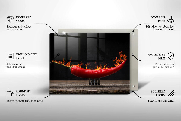 Protège plaque de cuisson Piment fort