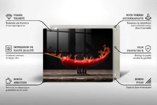 Protège plaque de cuisson Piment fort