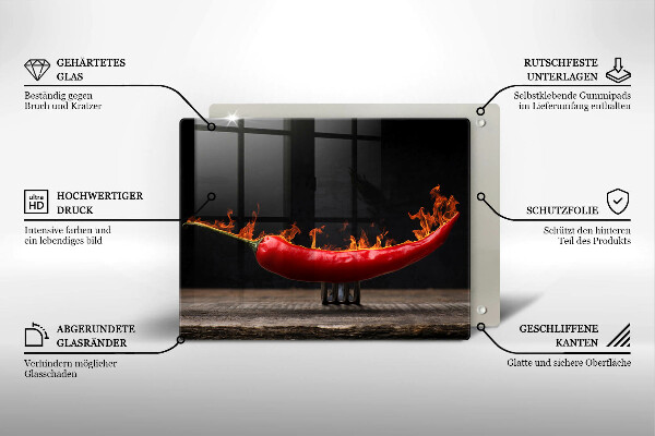 Protège plaque de cuisson Piment fort