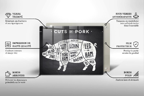 Protège plaque de cuisson Viande de porc porc