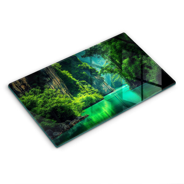 Protège plaque de cuisson Paysage lagon