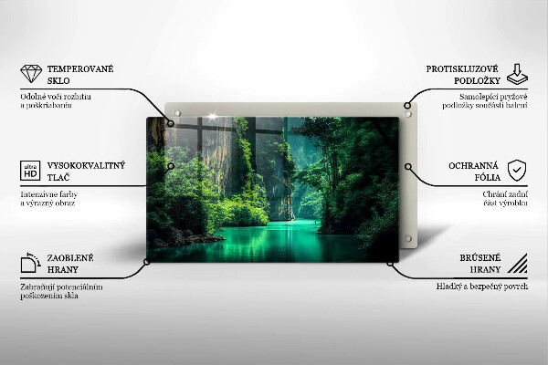 Protège plaque de cuisson Paysage lagon