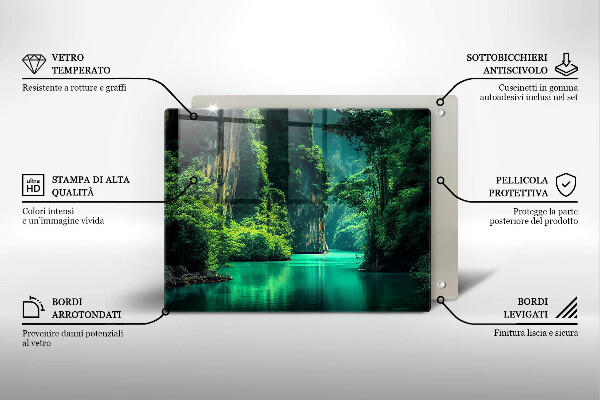 Protège plaque de cuisson Paysage lagon