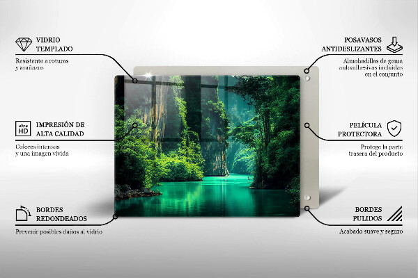 Protège plaque de cuisson Paysage lagon