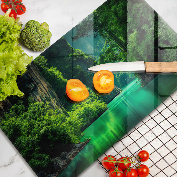 Protège plaque de cuisson Paysage lagon