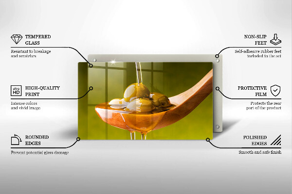 Protège plaque de cuisson Huile d'olive et olives