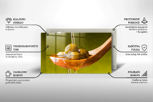 Protège plaque de cuisson Huile d'olive et olives