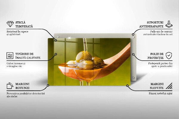 Protège plaque de cuisson Huile d'olive et olives