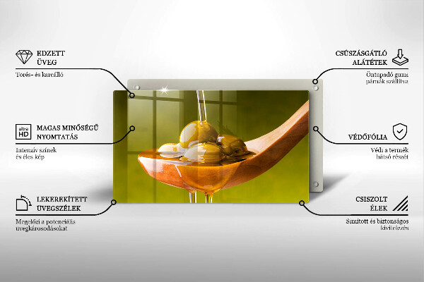 Protège plaque de cuisson Huile d'olive et olives