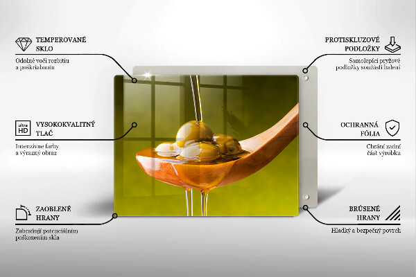 Protège plaque de cuisson Huile d'olive et olives