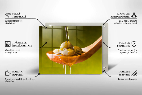 Protège plaque de cuisson Huile d'olive et olives