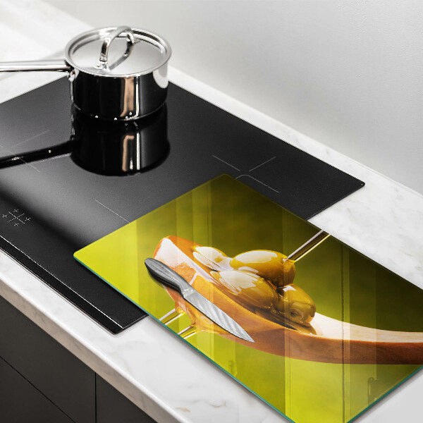 Protège plaque de cuisson Huile d'olive et olives