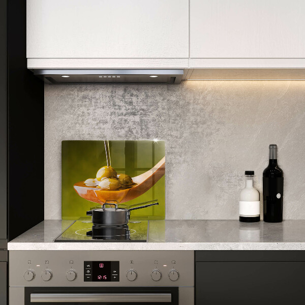 Protège plaque de cuisson Huile d'olive et olives