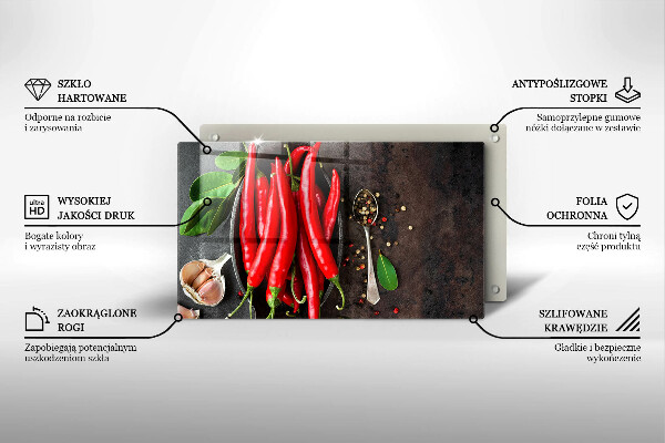 Protège plaque de cuisson Piments rouges