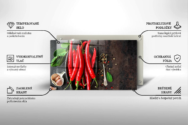 Protège plaque de cuisson Piments rouges