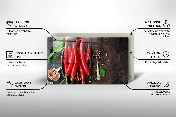 Protège plaque de cuisson Piments rouges