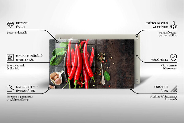 Protège plaque de cuisson Piments rouges