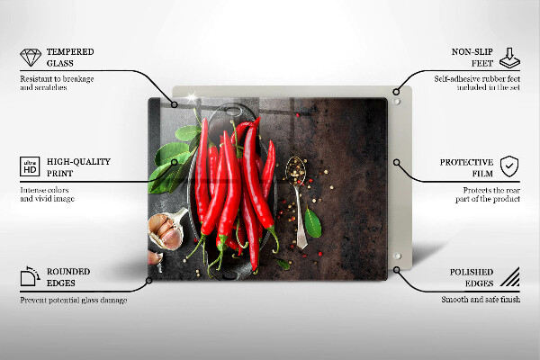 Protège plaque de cuisson Piments rouges