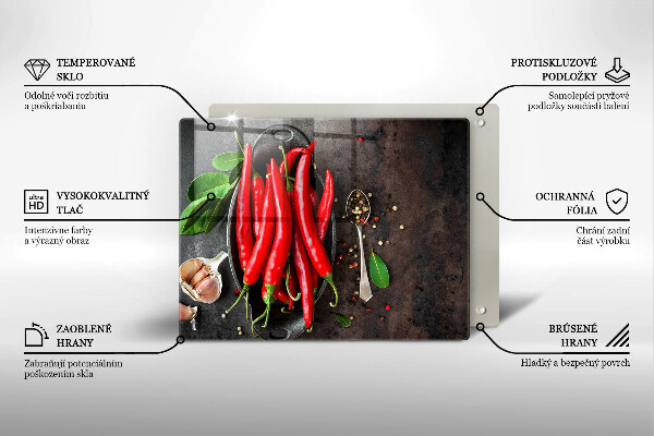 Protège plaque de cuisson Piments rouges