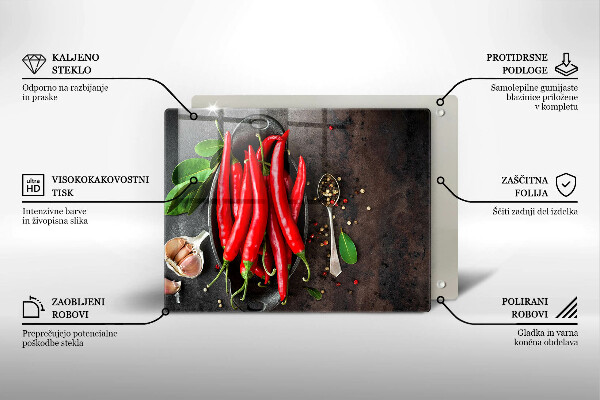 Protège plaque de cuisson Piments rouges