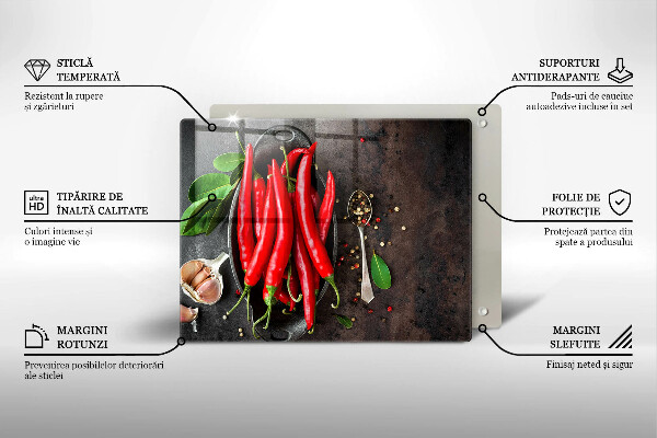 Protège plaque de cuisson Piments rouges