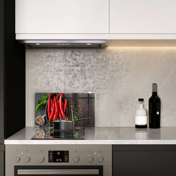 Protège plaque de cuisson Piments rouges