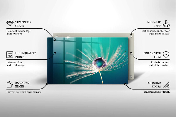 Protège plaque de cuisson Rosée sur un pissenlit