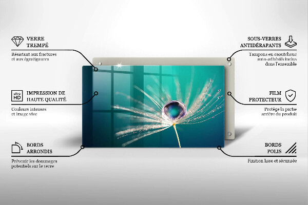 Protège plaque de cuisson Rosée sur un pissenlit