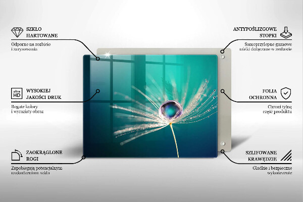 Protège plaque de cuisson Rosée sur un pissenlit