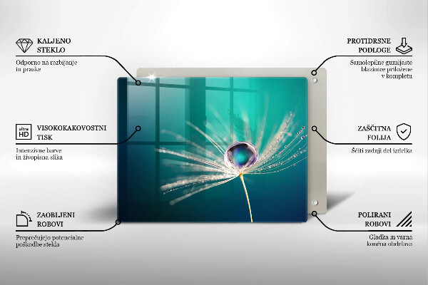Protège plaque de cuisson Rosée sur un pissenlit