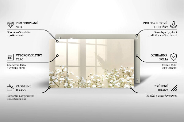 Protège plaque de cuisson Fleurs de bohème en plâtre