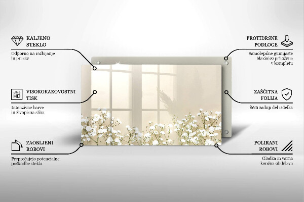 Protège plaque de cuisson Fleurs de bohème en plâtre
