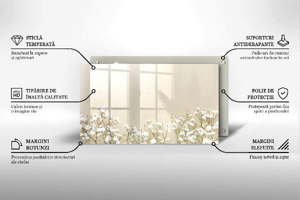 Protège plaque de cuisson Fleurs de bohème en plâtre