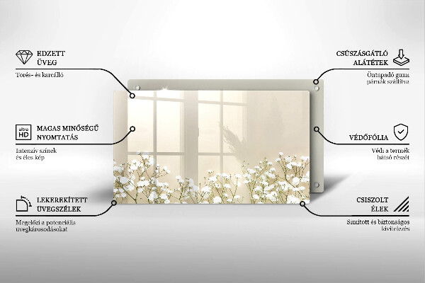 Protège plaque de cuisson Fleurs de bohème en plâtre