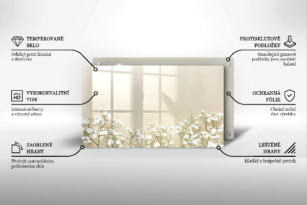 Protège plaque de cuisson Fleurs de bohème en plâtre