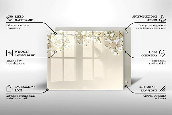 Protège plaque de cuisson Fleurs de bohème en plâtre