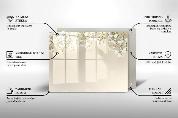 Protège plaque de cuisson Fleurs de bohème en plâtre