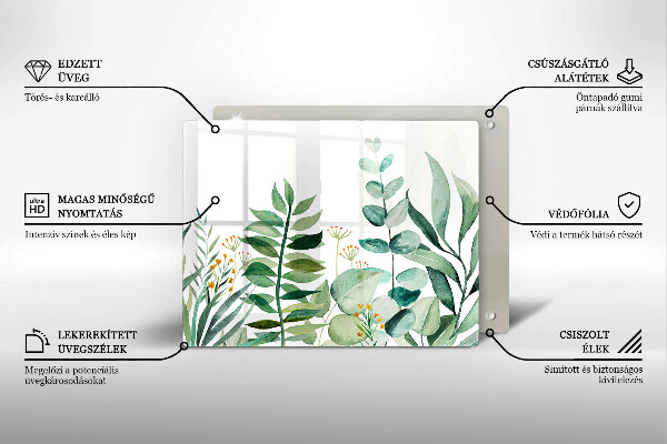Protège plaque de cuisson Illustration de feuilles de plantes