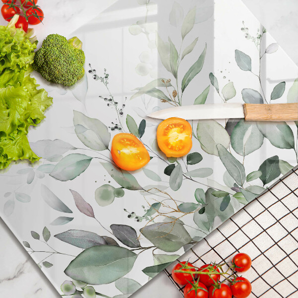 Protège plaque de cuisson Plantes aquarelles