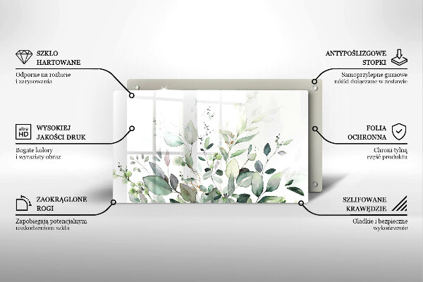 Protège plaque de cuisson Plantes aquarelles