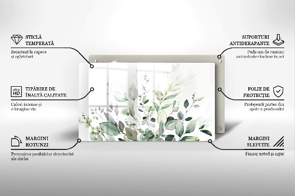 Protège plaque de cuisson Plantes aquarelles