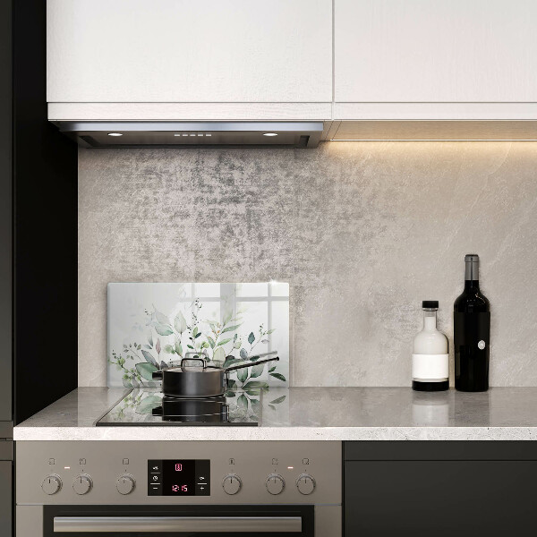 Protège plaque de cuisson Plantes aquarelles