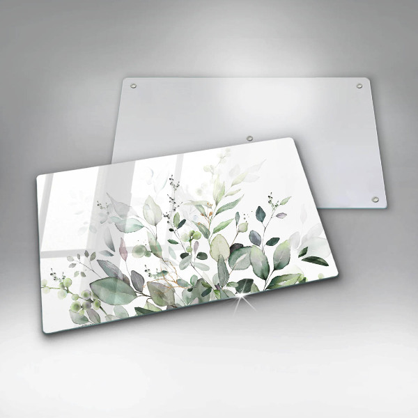 Protège plaque de cuisson Plantes aquarelles
