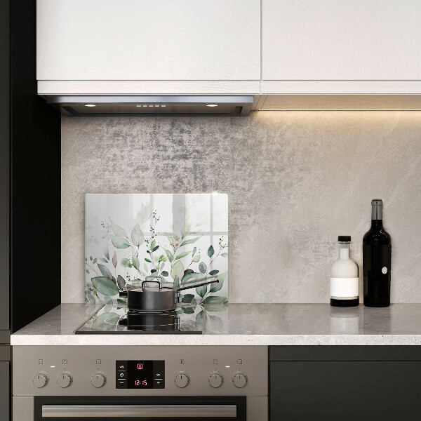 Protège plaque de cuisson Plantes aquarelles