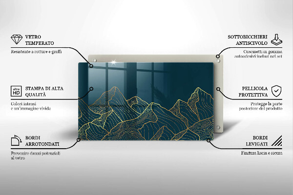 Protège plaque de cuisson Montagnes abstraites