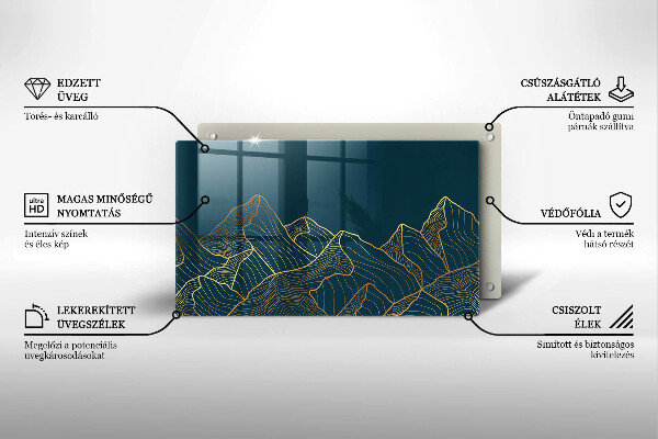 Protège plaque de cuisson Montagnes abstraites