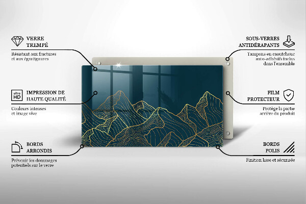 Protège plaque de cuisson Montagnes abstraites