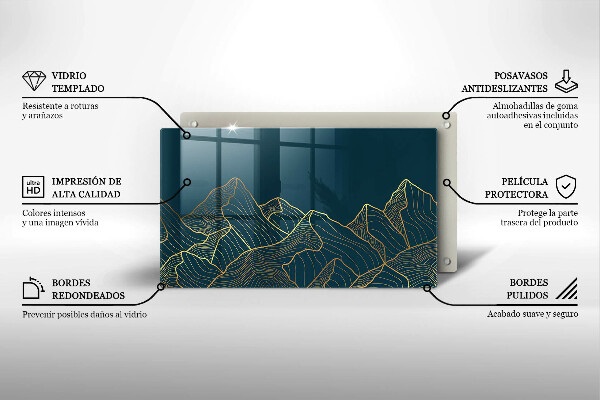 Protège plaque de cuisson Montagnes abstraites