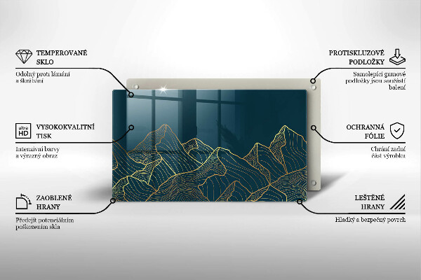 Protège plaque de cuisson Montagnes abstraites