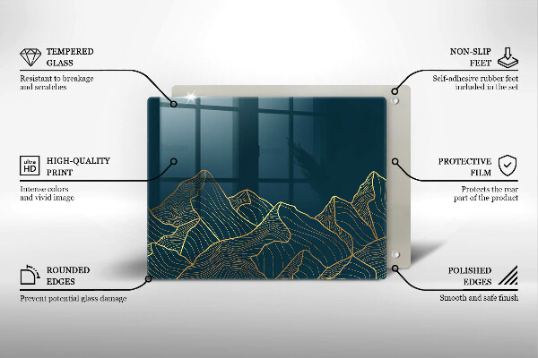 Protège plaque de cuisson Montagnes abstraites